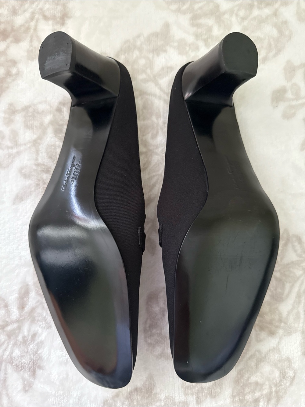 Vintage Salvatore Ferragamo Canvas Gancini Vara Bow Mules Size 12 AA - Picture 12 of 14